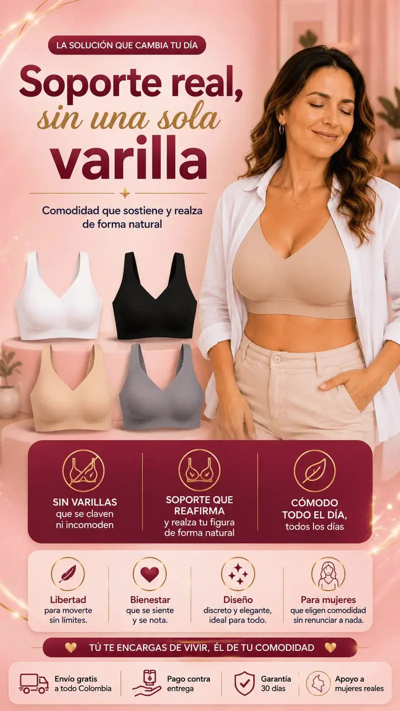 Soporte real sin una sola varilla: comodidad que sostiene y realza de forma natural