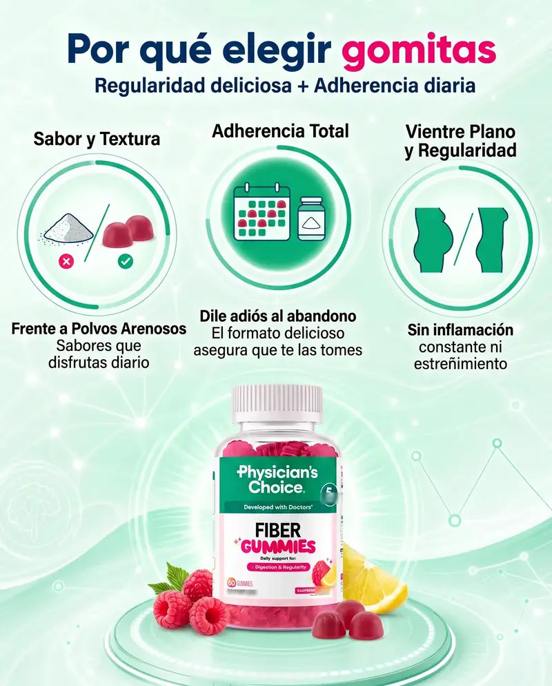 Por qué elegir gomitas: sabor y textura frente a polvos arenosos, adherencia total y vientre plano con regularidad