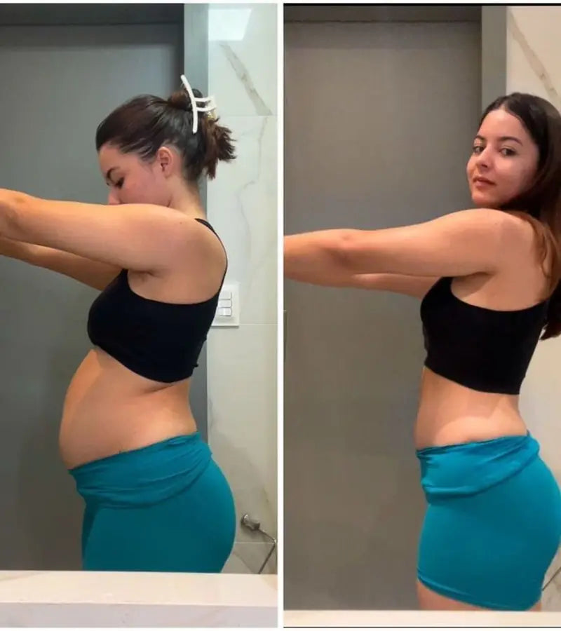Antes y después: abdomen desinflamado