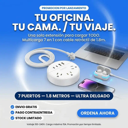 Tu oficina, tu cama, tu viaje: una sola extension para cargar todo