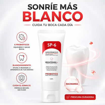 SP-6 pasta dental probiótica — Sonríe más blanco, cuida tu boca cada día