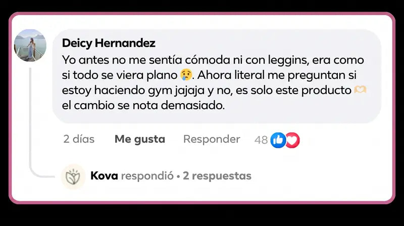 Comentario de Deicy Hernandez: me preguntan si estoy haciendo gym, el cambio se nota demasiado