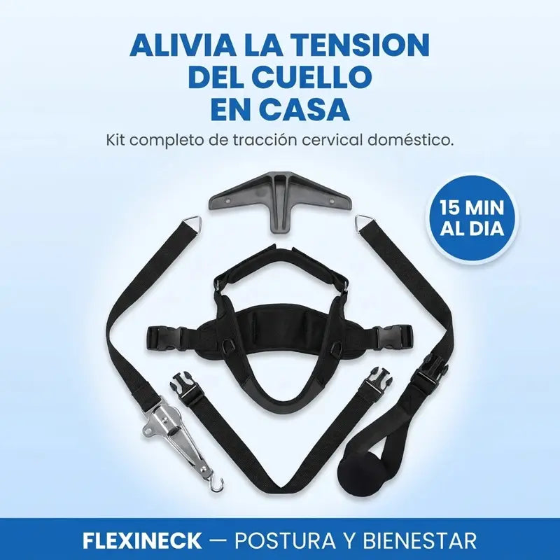 Kit completo FlexiNeck de tracción cervical doméstica: 15 minutos al día