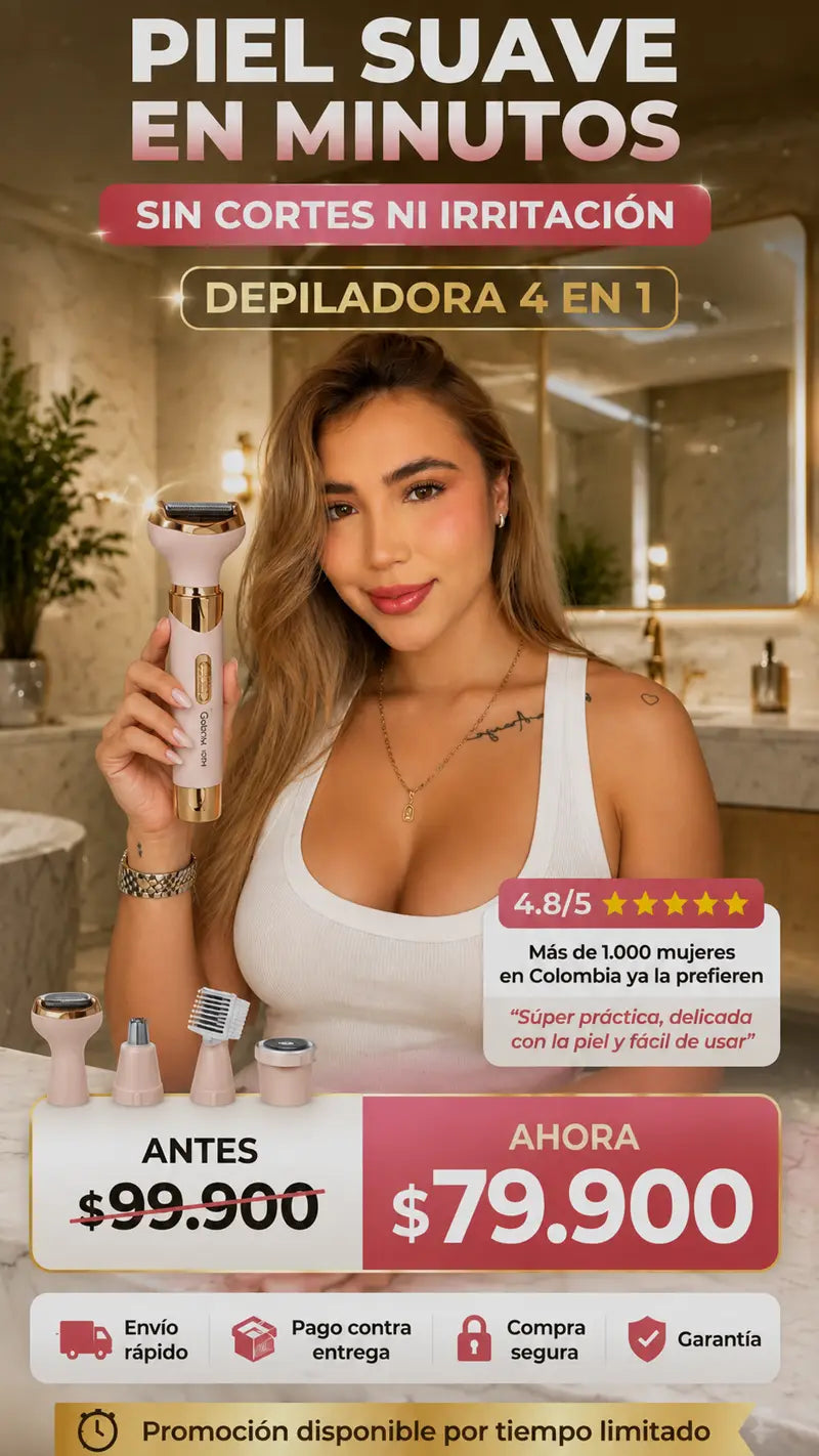 Depiladora 4 en 1 Geemy: piel suave en minutos, sin cortes ni irritacion - antes $99.900 ahora $79.900