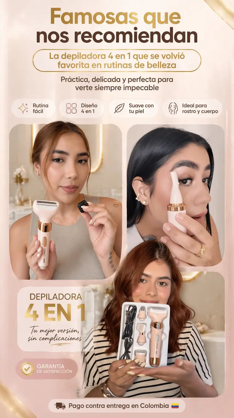 Famosas que la recomiendan: la depiladora 4 en 1 favorita en rutinas de belleza, pago contra entrega en Colombia