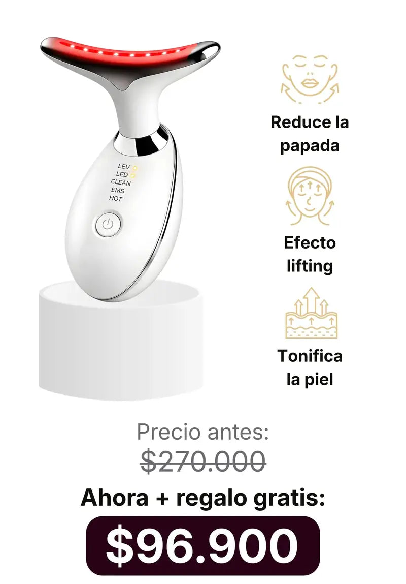 Tonificador facial 3 en 1: reduce la papada, efecto lifting y tonifica la piel. Antes $270.000, ahora con regalo gratis $96.900